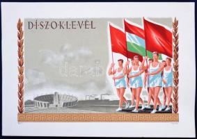 cca 1950 2 db kitöltetlen szocreál sport díszoklevél