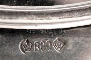 Ezüst (Ag.) kézitükör, ezüst (Ag.) hajkefe és ruhakefe, jelzettek, bruttó:512 g, 27×14 cm, h:23 és 1...