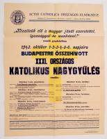 1943 Katolikus Nagygyűlés Budapesten plakát 40x60 cm