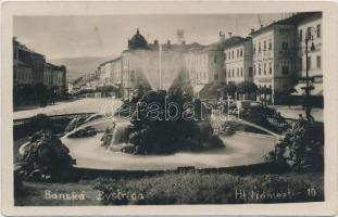 Besztercebánya, Banska Bystrica; Fő tér, Rák szálló, Juraj laco üzlete / main square, shop, hotel (EK)