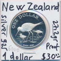 Új-Zéland 1985. 1$ Ag "Fekete gólyatöcs" T:PP New Zealand 1985. 1 Dollar Ag "Black Stilt" C:PP