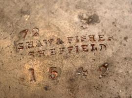 Schaw & Fischer antik teakiöntő, ón, jelzett, m:20 cm