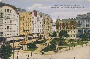 Lviv, Lwów, Lemberg; Halicki Platz, Walowa Gasse / square, street (EK)