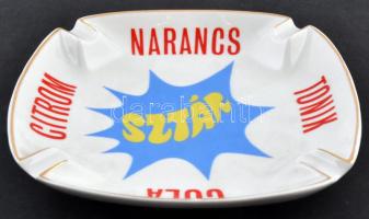 cca 1970 Sztár retro porcelán hamutartó (Hollóháza) 16 cm