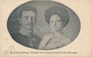 Az új trónörököspár, Őfensége Károly Ferenc József és Zita főhercegné / Charles IV and Zita (EB)