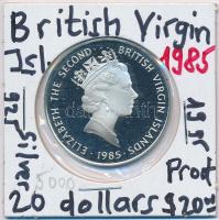 Brit Vrigin-szigetek 1985. 20$ Ag "II. Erzsébet" T:PP British Virgin Islands 1985. 20 Dollars Ag "Elizabeth II" C:PP