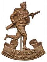 Osztrák-Magyar Monarchia ~1914-1918. Magyar Királyi 310. Honvéd Gyalogezred tombak sapkajelvény (37x27mm) T:2 Austro-Hungarian Monarchy ~1914-1918. 310th Royal Hungarian Honved Infantry Regiment tombac cap badge (37x27mm) C:XF