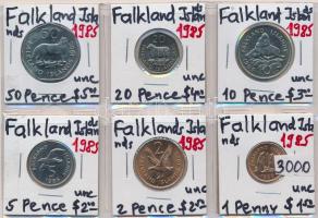 Falkland-szigetek 1985. 1p + 2P + 5P + 10P + 20P + 50P T:1,1- Falkland Islands 1985. 1 Penny + 2 Pence + 5 Pence + 10 Pence + 20 Pence + 50 Pence C:UNC,AU