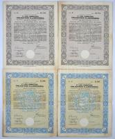 1942-1944. "A Magyar Királyság 3%-kal kamatozó törlesztéses államadóssága" 10db kötvény, 1000P-ről (2x) sorszámkövetők + 100P-ről (5x) sorszámkövetők + 50P-ről (3x) sorszámkövetők, mindegyik szelvényekkel és szárazpecséttel + 1944. "A Magyar Királyság 3%-kal kamatozó törlesztéses kölcsöne (búzakötvény)" 3db kötvény 10q búza értékről, sorszámkövetők, szelvényekkel és szárazpecséttel T:II