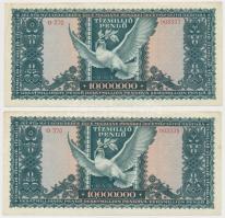 1945. 10.000.000P (2x) sorszámkövetők T:II-