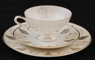 Winterling Röslau Bavaria porcelán csésze csészealjjal és tállal, 3 db, kopásnyomokkal, jelzett, d: 9,5; 14,5; 19 cm