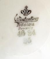 Winterling Röslau Bavaria porcelán csésze csészealjjal és tállal, 3 db, kopásnyomokkal, jelzett, d: ...