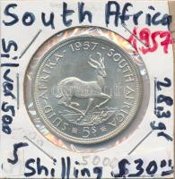 Dél-Afrika 1957. 5Sh Ag "II. Erzsébet" T:2 ph. South Afrika 1957. 5 Shillings "Elizabeth II" C:XF edge error