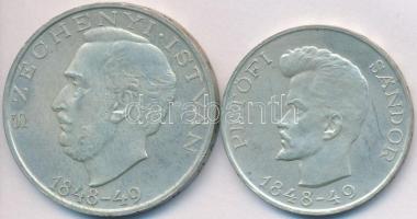 1948. 5Ft Ag "Petőfi" + 10Ft Ag "Széchenyi" T:2,2-
Adamo EM1,2