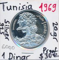 Tunézia 1969. 1D Ag "Masinissa" T:PP Tunisia 1969. 1 Dinar Ag "Masinissa" C:PP