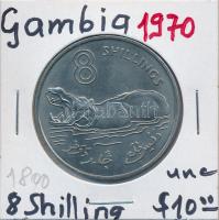 Gambia 1970. 8Sh Cu-Ni "Víziló" T:1-,2 Gambia 1970. 8 Shilligs Cu-Ni "Hippopotamus" C:AU,XF