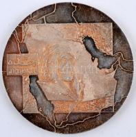 Szaúd-Arábia ~1980. "Abdualziz Király Nemzetközi Repülőtér, Jeddah" ezüstözött fém emlékér...