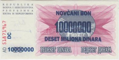 Bosznia-Hercegovina 1993. 10.000.000D T:I Bosnia and Hercegovina 1993. 10.000.000 Dinara C:UNC