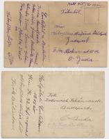 1915-1918 2 db katonafotó, hátuljukon feliratozva, különböző méretben