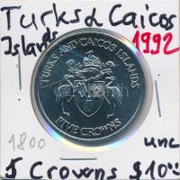 Turks- és Caicos-szigetek 1992. 5C Cu-Ni "Olimpia" T:1-,2 Turks & Caicos Islands 1992. 5 Crown Cu-Ni "Olympics" C:AU,XF