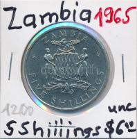 Zambia 1965. 5Sh Cu-Ni "Kenneth Kaunda" T:2 Zambia 1965. 5 Shillings Cu-Ni "Kenneth Kaunda" C:XF