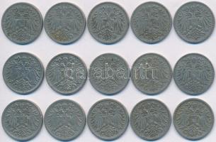 Ausztria 1893. 10h Ni (5x) + 1894. 10h Ni (5x) + 1895. 10h Ni (5x) T:vegyes
Austria 1893. 10 Heller ...