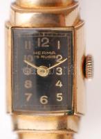 Herma 15 köves női karóra, aranyozott fém, jelzett, működik