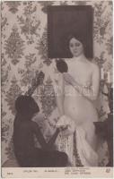 Les deux miroirs / Erotic nude art postcard s: M. Genlis