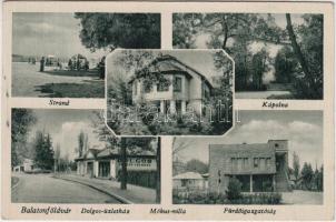 Balatonföldvár, Mókus villa, Dolgos üzletház, Fürdőigazgatóság (EB)