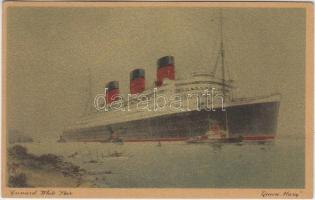 RMS Queen Mary; Cunard-White Star, golden card (EK)