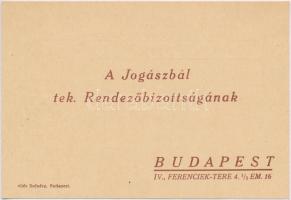 1939 Jogászbál meghívó, rendezvény a pesti Vígadóban a felvidéki véreink megsegítése céljából, 2db