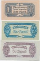 1944. 1P + 2P + 5P "A Vörös Hadsereg Parancsnoksága" T:I,I-