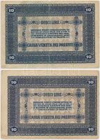 Olaszország/Velence/osztrák-magyar megszállás 1918. 10L (2x) T:III
Italy/Venice/Austrian-Hungarian o...