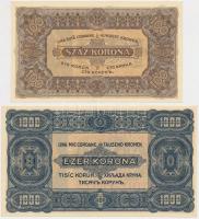 1923. 100K nyomdahely jelölés nélkül + 1000K "8 FILLÉR - NYOLC FILLÉR" felülnyomással T:I,...