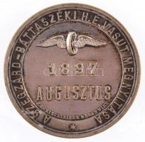 1897. "Emlékül Ajánlotta Horsky János Mérnök és Építési Fővállalkozó / A Szegzárd-Báttaszéki H.E.Vasút Megnyitása" ezüstözött Br emlékérem "J. CHRISTBAUER & SOHN WIEN" gyártói jelzéssel (29mm) T:2