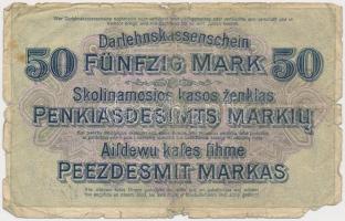 Orosz Birodalom / Német megszállás / Darlehnskasse Ost / Kowno 1918. 50M T:III-,IV
Russian Empire / ...