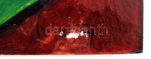 Olvashatatlan jelzéssel: Alakok, olaj, karton, kicsit hajlott, 49,5×35 cm