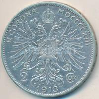 Ausztria 1913. 2K Ag "Ferenc József" T:2- Austria 1913. 2 Corona Ag "Franz Joseph" C:VF