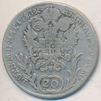 1783B 20kr Ag "II. József" T:3,3-