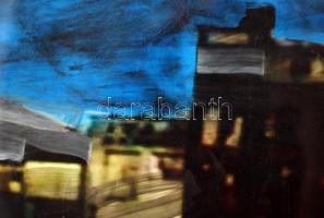 Gyémánt László (1935-): Philadelphia. Festett fotó "gyémántográfia", jelzett, hátul dediká...