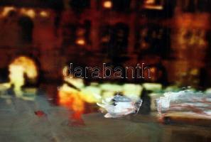 Gyémánt László (1935-): Philadelphia. Festett fotó "gyémántográfia", jelzett, hátul dediká...