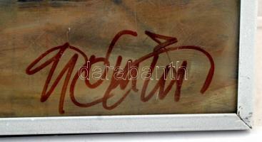 Gyémánt László (1935-): Philadelphia. Festett fotó "gyémántográfia", jelzett, hátul dediká...