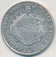 1843B 20Kr Ag "V. Ferdinánd" T:3 Huszár: 2081., Unger III.: 1419.