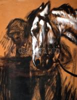 Haranghy Jenő (1894-1951): Kukás a lovával. Vegyes technika, papír, jelzett, papíron kisebb hibák, ü...