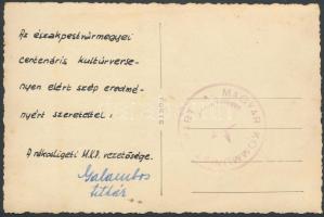 1948 A rákosligeti amatőr színjátszók előadása, fotólap, hátulján az MKP rákosligeti szervezete veze...