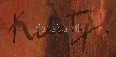 Kelety jelzéssel: Vadászkutya zsákmánnyal, akvarell, papír, szélein kis szakadásokkal, 43,5×30 cm