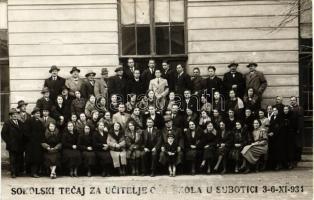 1934 Szabadka, Sokol tanfolyam pedagógusoknak, csoportkép / Sokol teacher's training institution, group photo