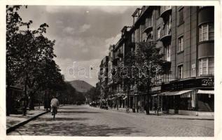 Budapest II. Olasz fasor, Dann női divat üzlet, villamos, automobile (EB)