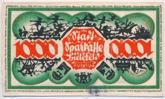 Németország / Weimari Köztársaság / Bielefeld / 1922. 1000M zöld, selyem városi szükségpénz bélyegzé...