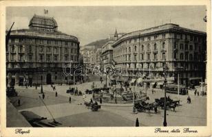 Naples, Napoli; Piazza della Borsa / square, tram